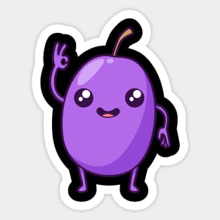 Kawaii cartoon grape Sticker